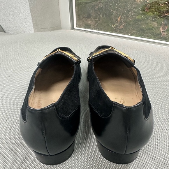 Rare Vintage GUCCI Black Loafers with Gold Horsebit - Picture 6 of 12